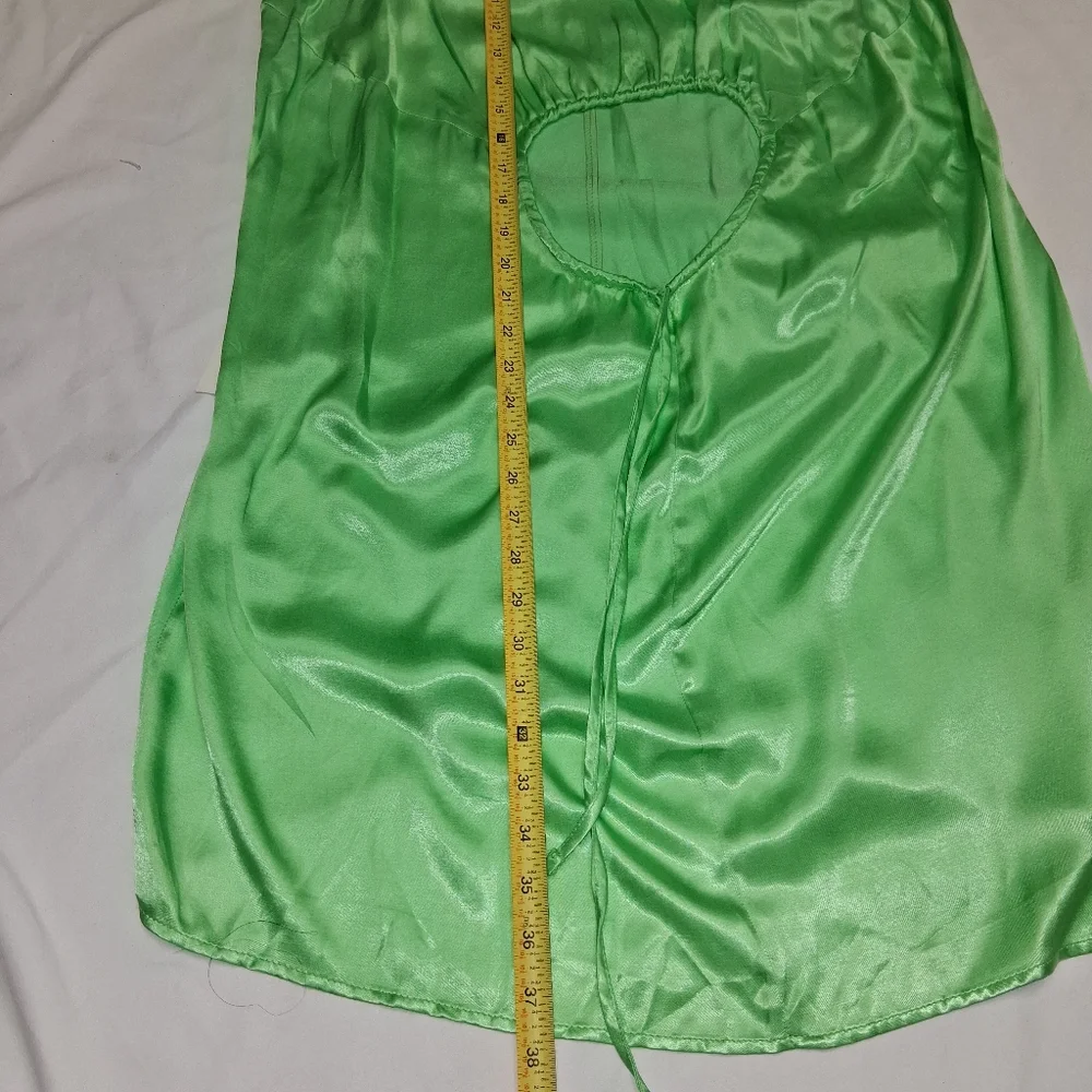 Topshop New  Asymmetrical  Green Dress Women Size US.10 - Picture 11 of 15